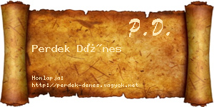 Perdek Dénes névjegykártya